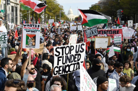 फिलिस्तीन के समर्थन में 4 नवम्बर 2023 को वाशिंगटन में रैली
